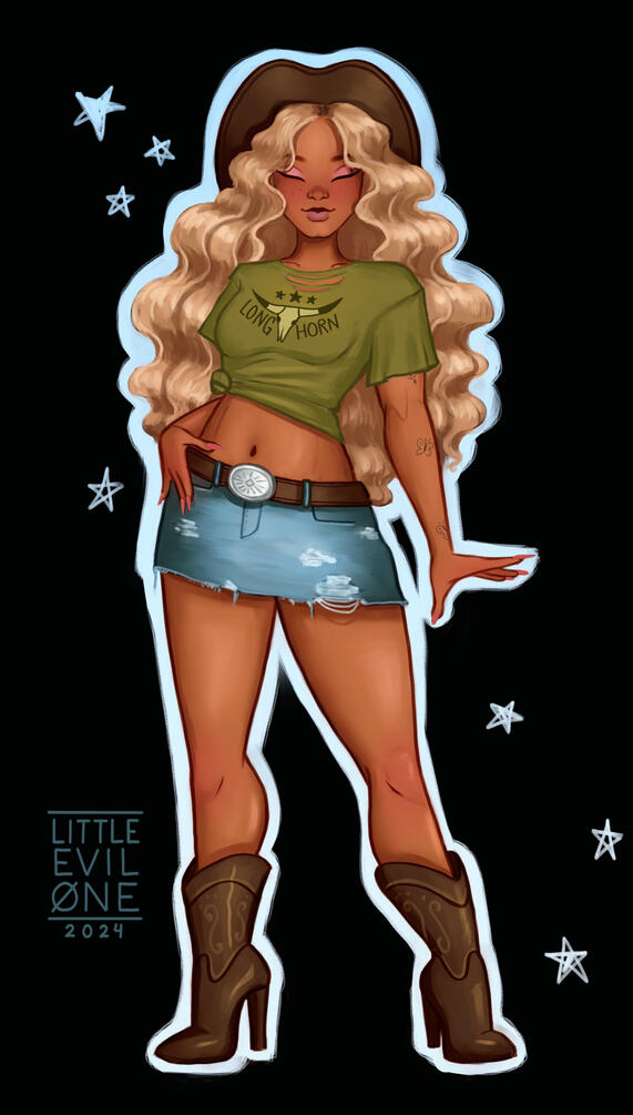 tanner adell Tanner adell in mini skirt, torn up tshirt and cowboy boots