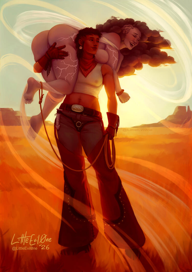 A nude satyr girl sits in a cauldron with glowing pink contents. The purple background in bordered in hearts and patterns. Text reads "Be My Valentine. OR ELSE!"